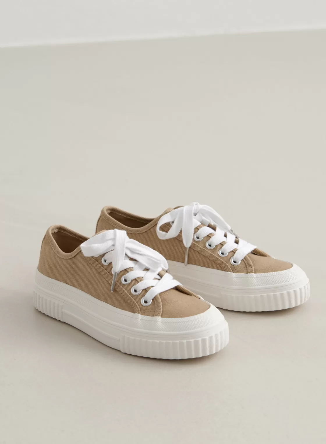 AIM’N Cotton Canvas Sneakers Beige Store