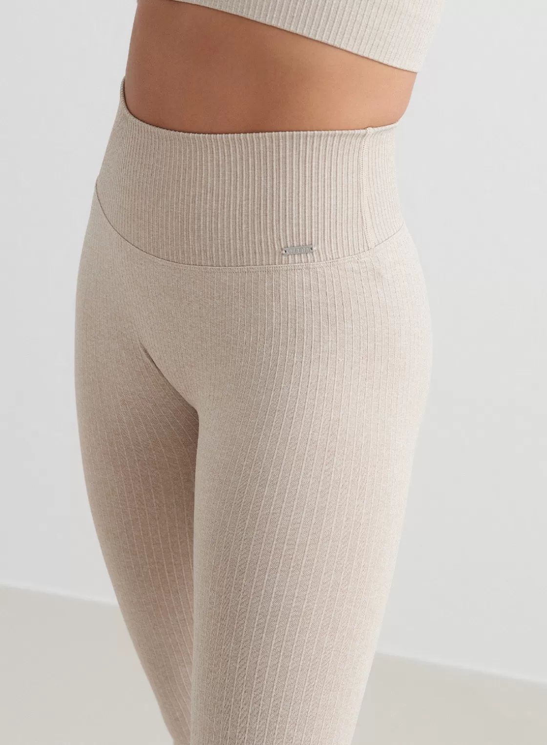 AIM’N Ribbed Seamless Tights Beige Clearance