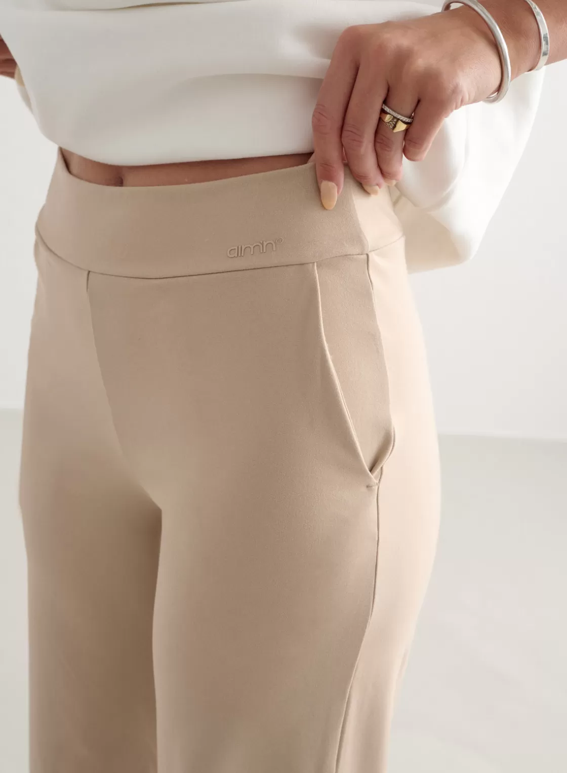 AIM’N Sense Wide Pants Beige Discount