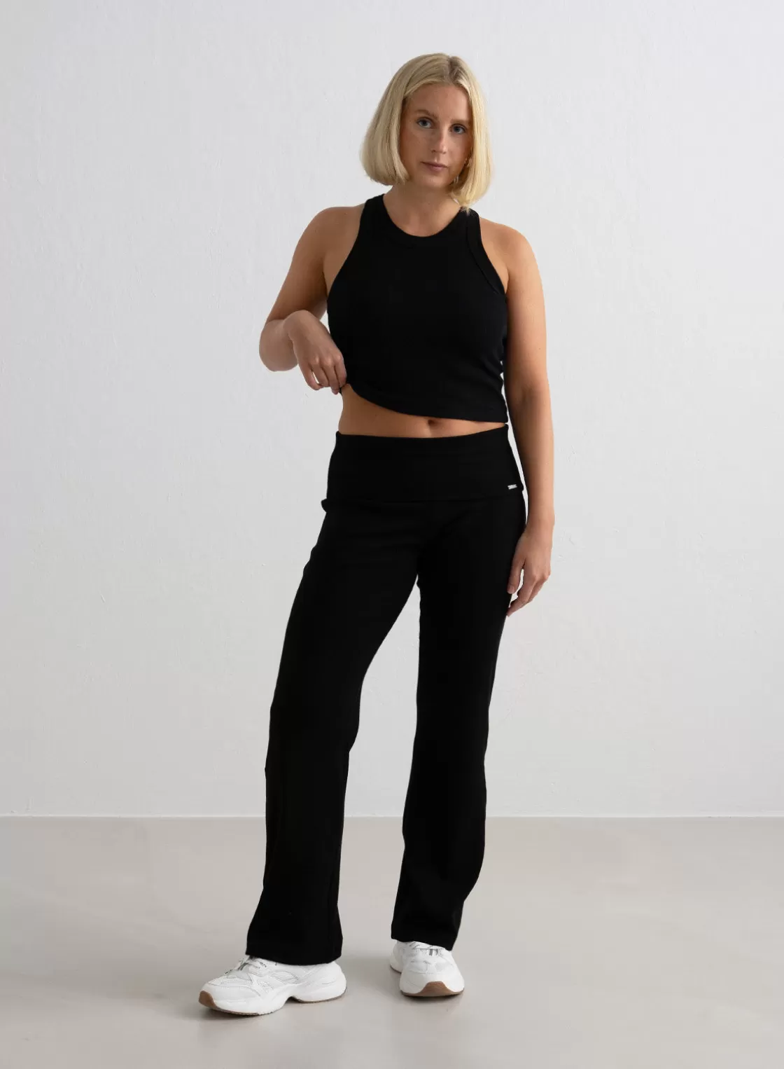 AIM’N Ease Ribbed Petite Pants Black Fashion