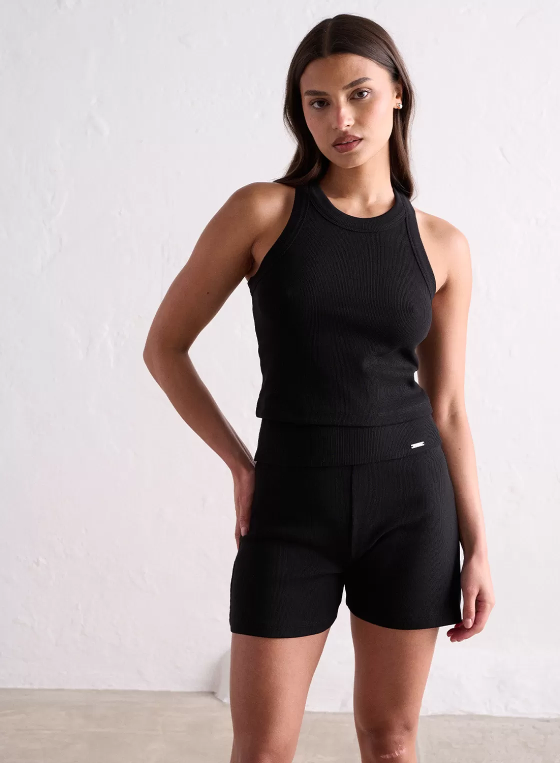 AIM’N Ease Ribbed Shorts Black Best