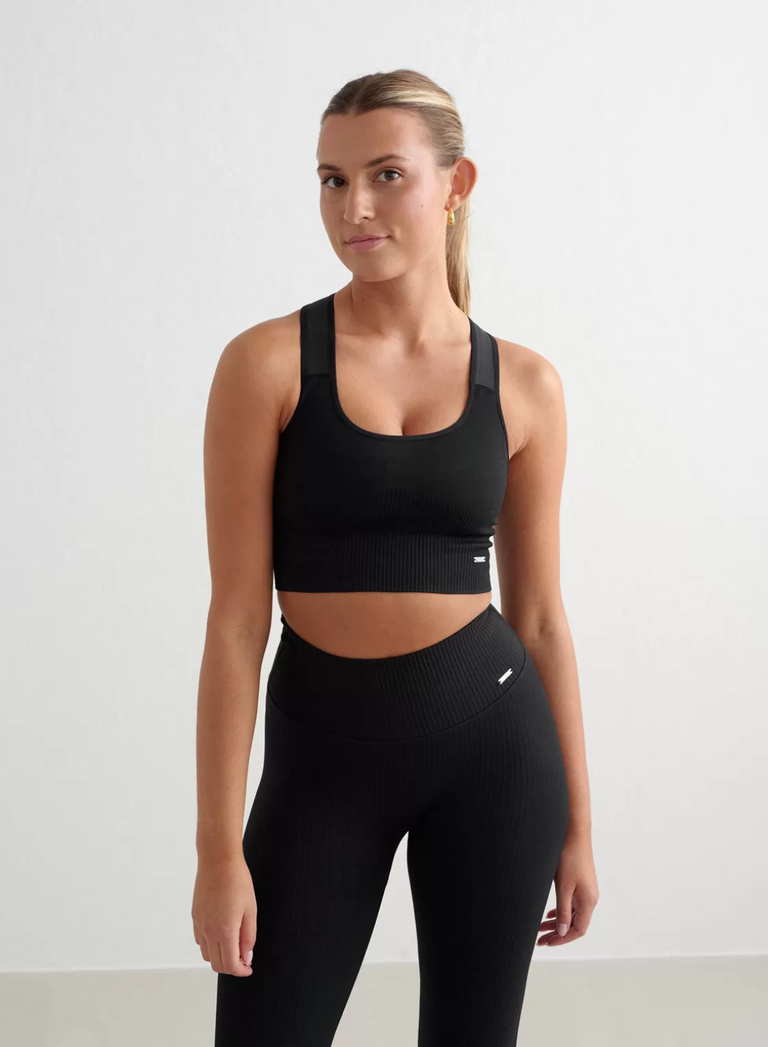 AIM’N High Support Ribbed Bra Black Flash Sale