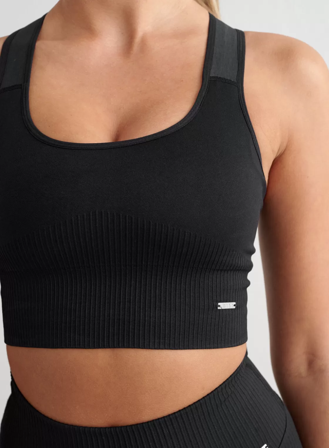 AIM’N High Support Ribbed Bra Black Flash Sale