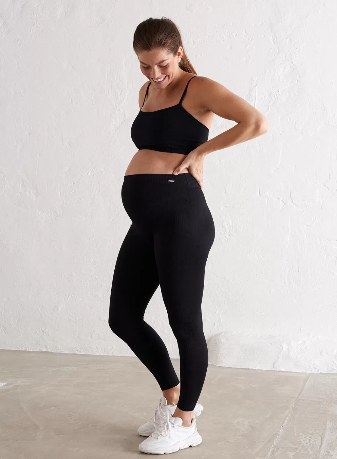 AIM’N Maternity Ribbed Seamless Tights Black Shop