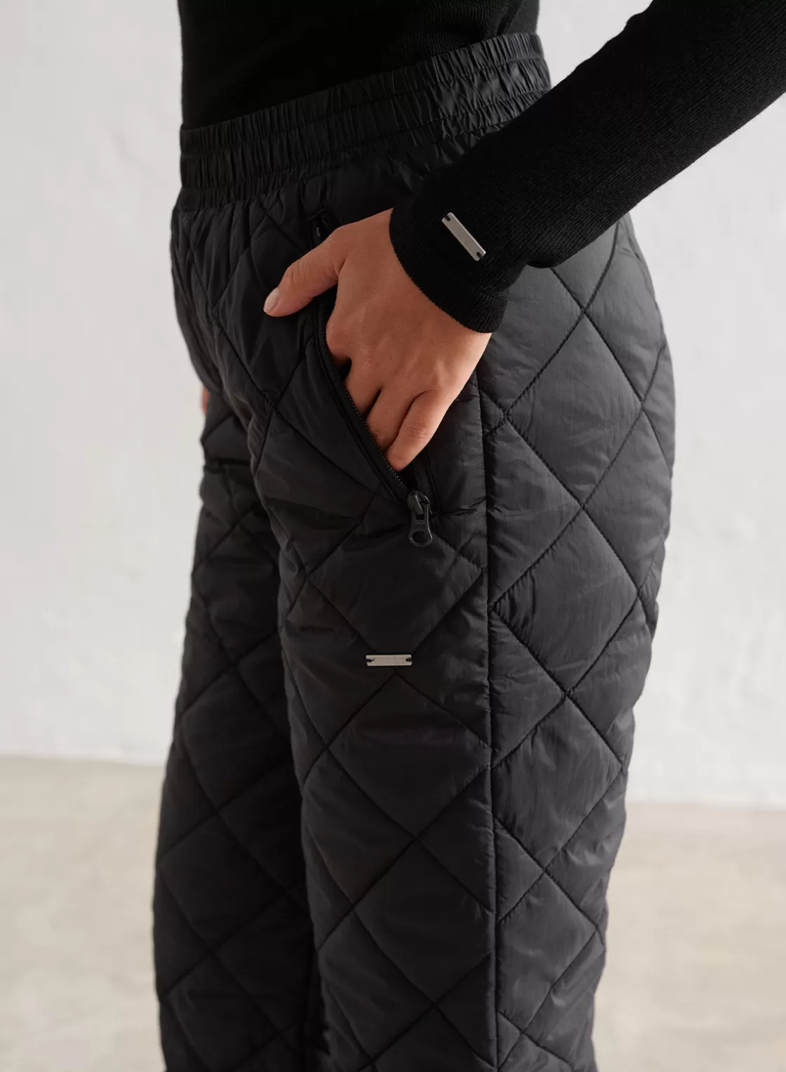 AIM’N Black Quilted Pants Sale