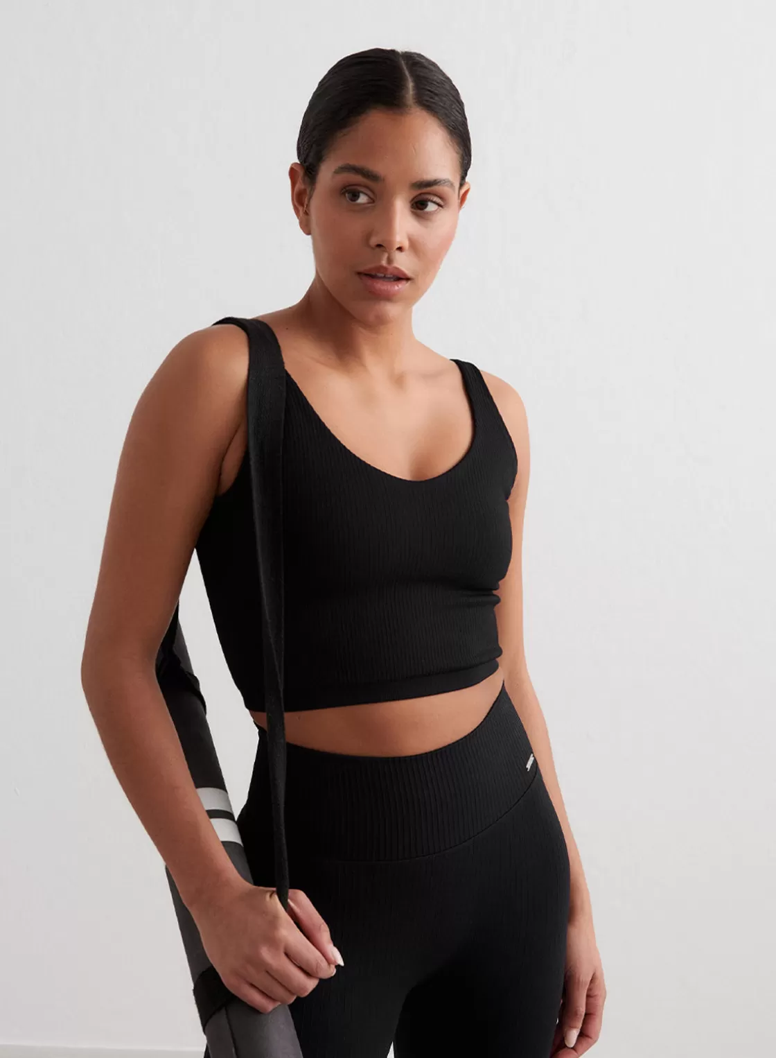 AIM’N Ribbed Seamless Bralette Black Shop