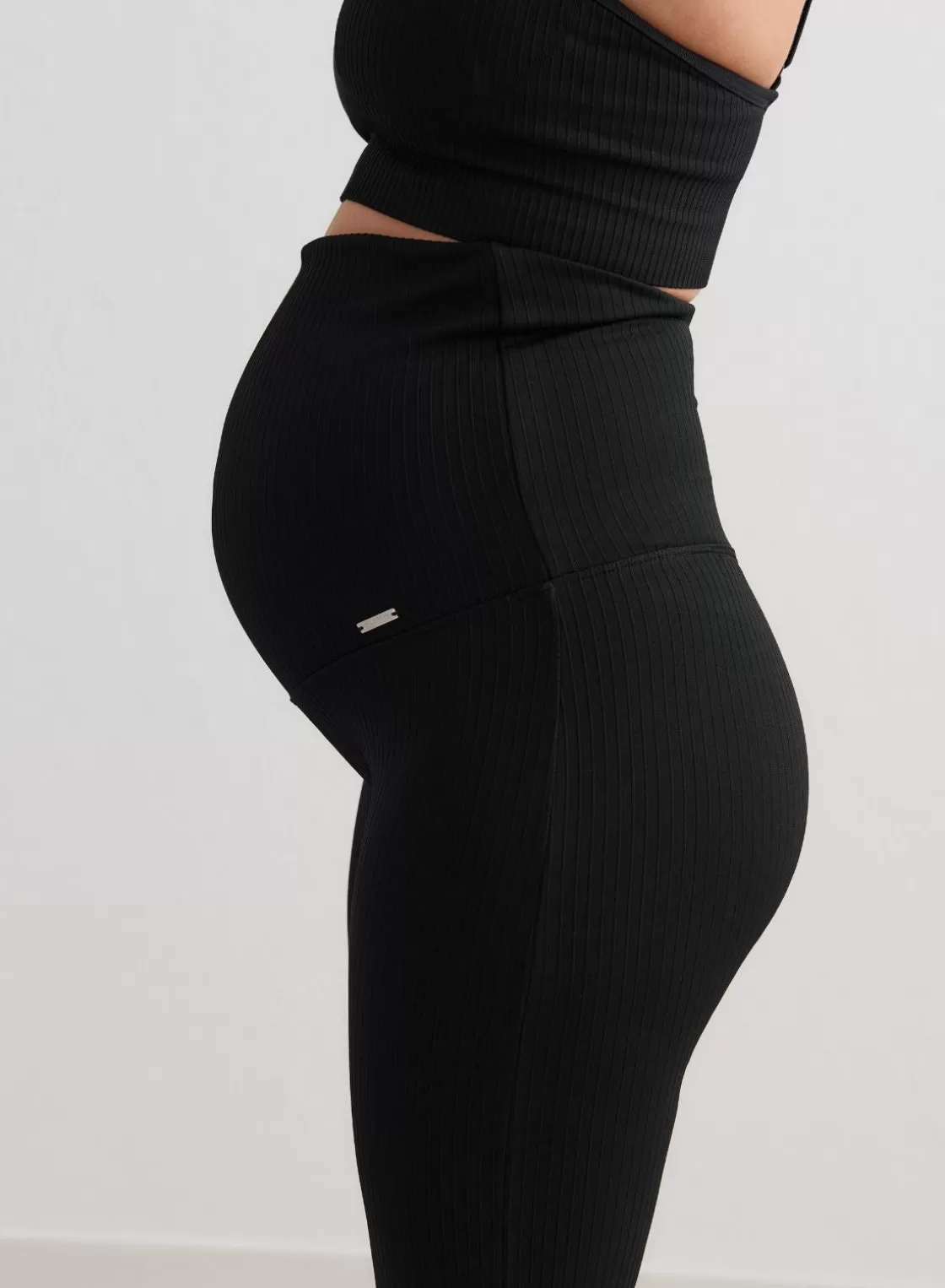 AIM’N Black Ribbed Seamless Flare Maternity Tights Outlet