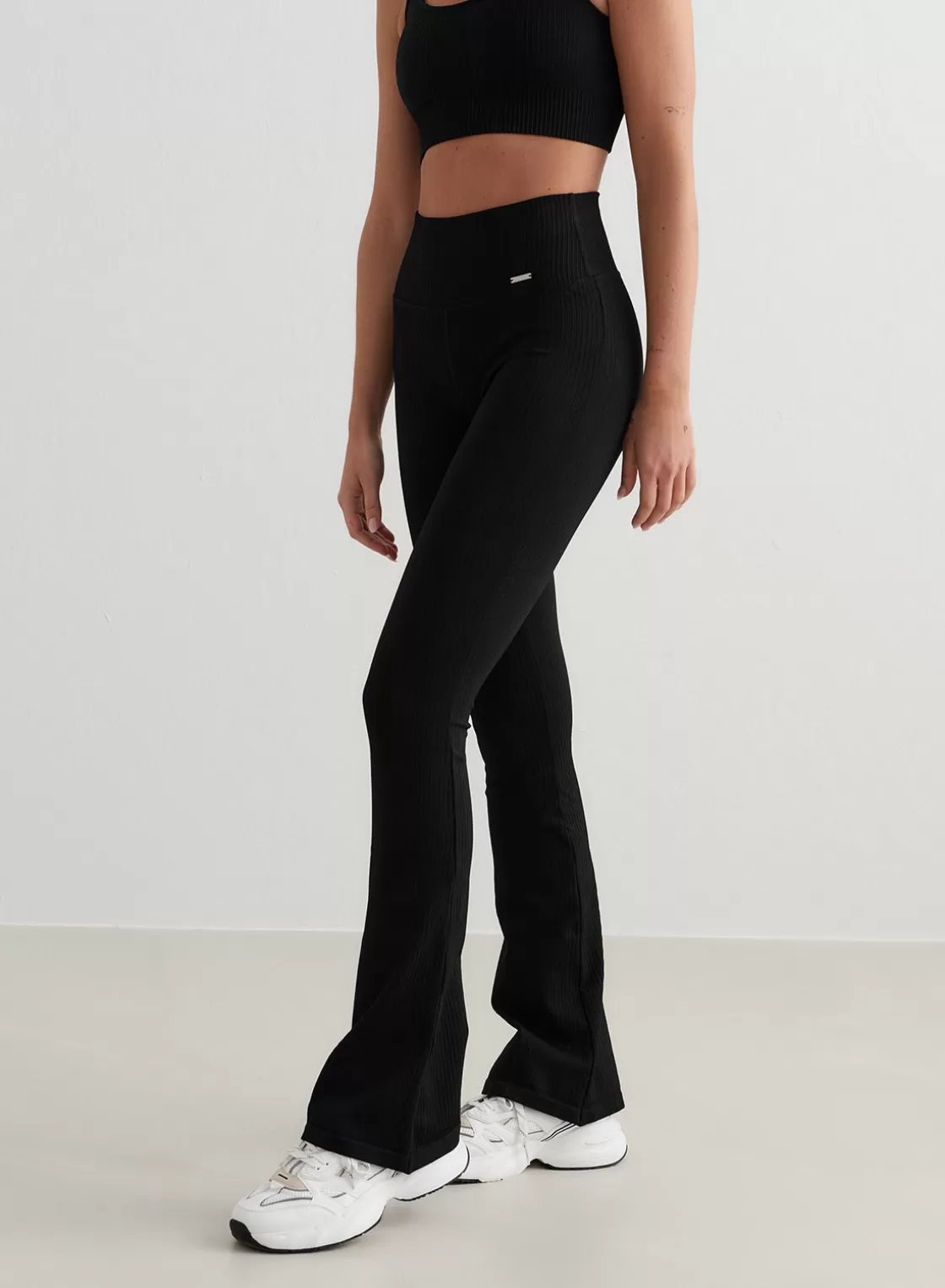 AIM’N Ribbed Seamless Flare Tights Black Shop