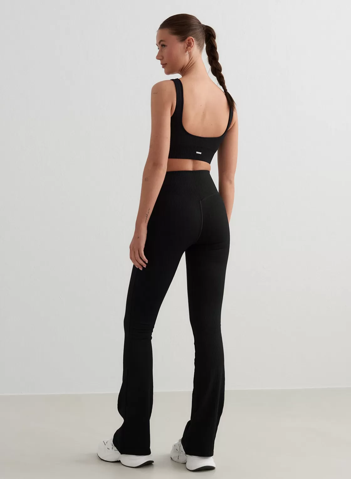 AIM’N Ribbed Seamless Flare Tights Black Shop