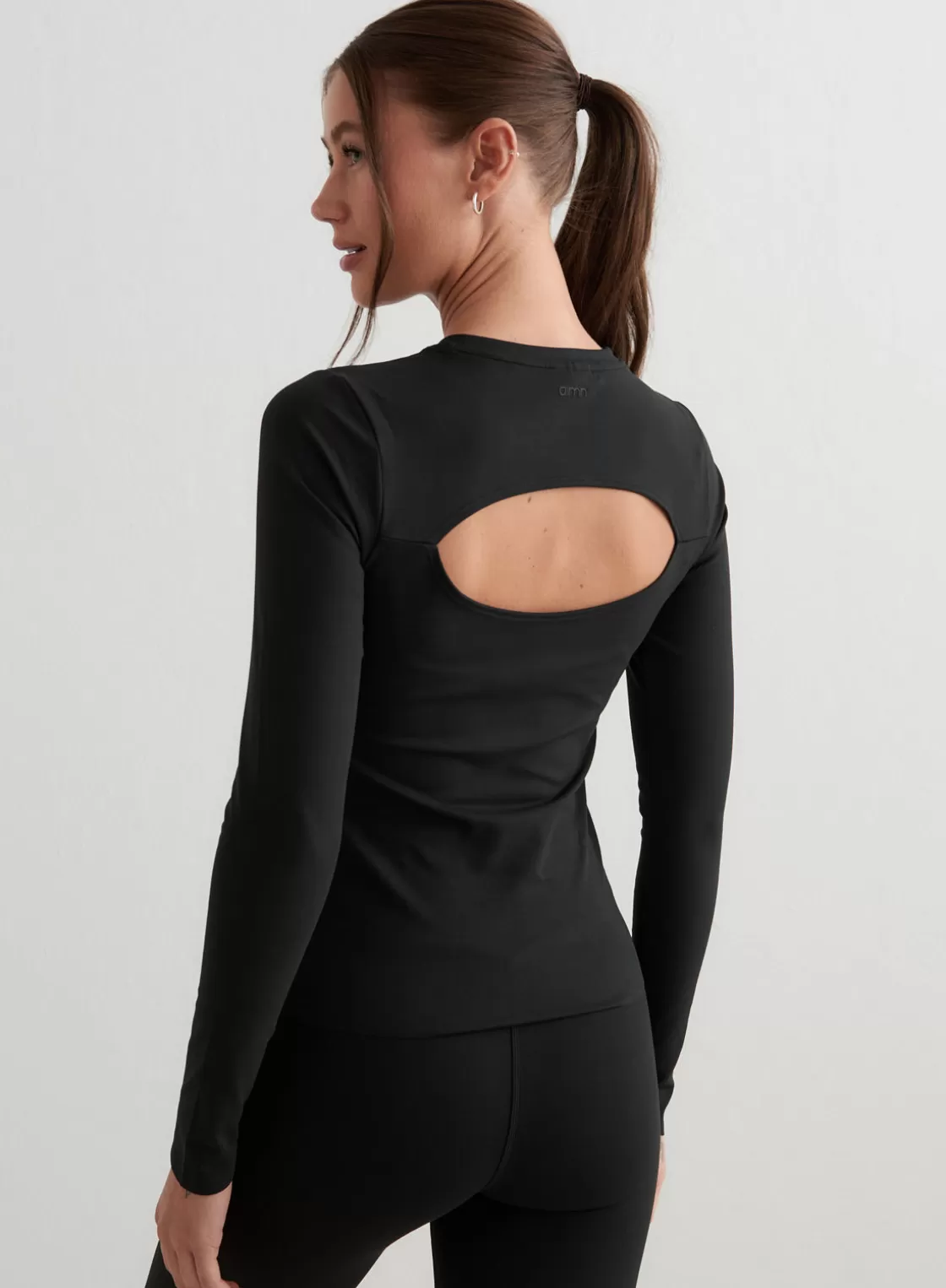 AIM’N Black Sense Cutout Back Long Sleeve Best Sale