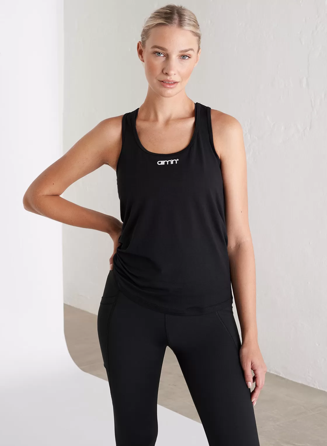 AIM’N Soft Basic Racerback Tank Black Best Sale