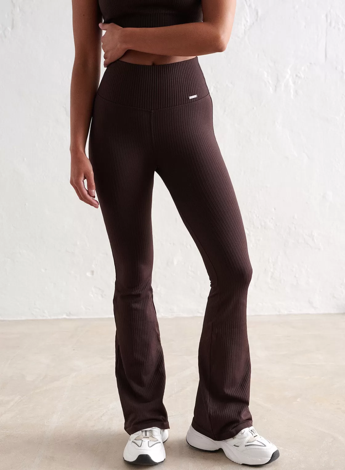 AIM’N Ribbed Seamless Flare Petite Tights Cacao Hot