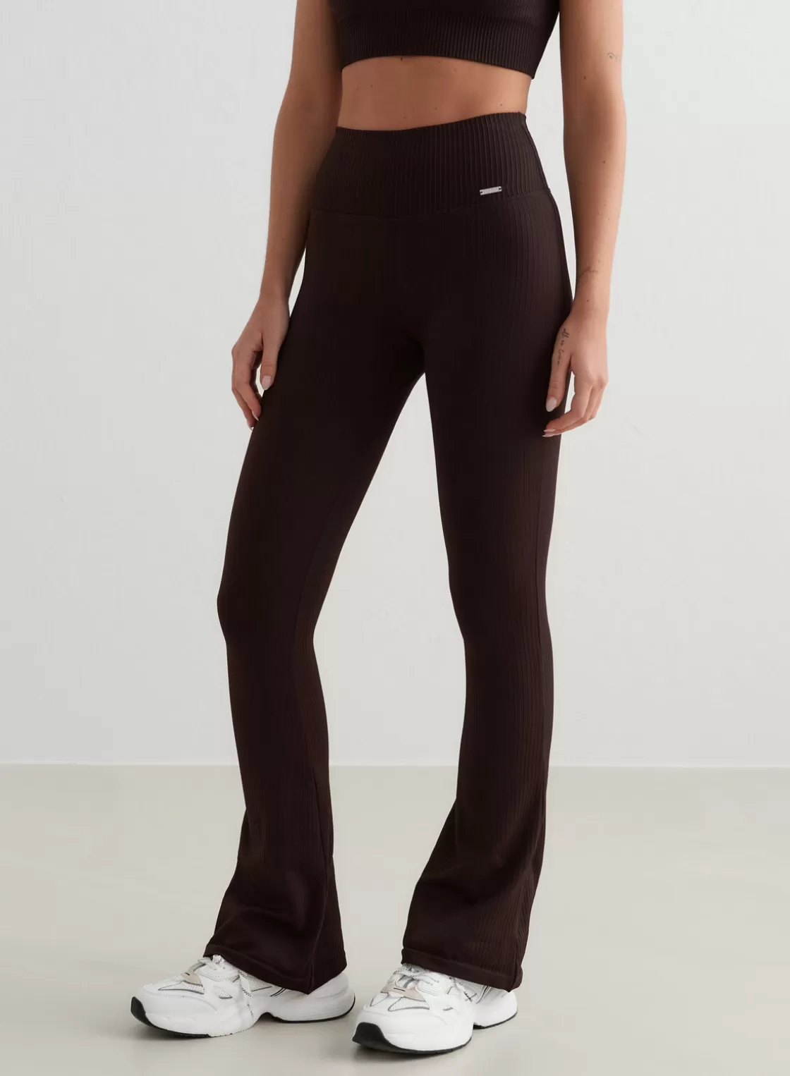 AIM’N Ribbed Seamless Flare Tights Cacao Best