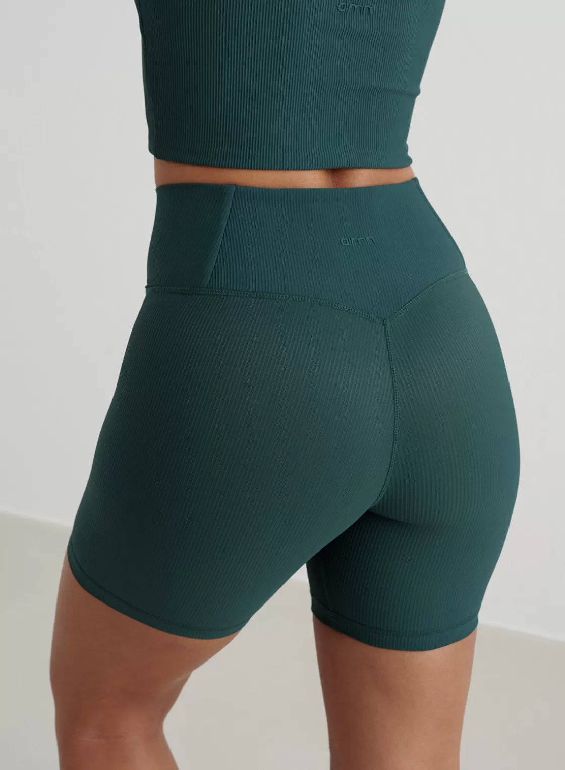 AIM’N Ribbed Performance Midi Biker Shorts Deep emerald Shop