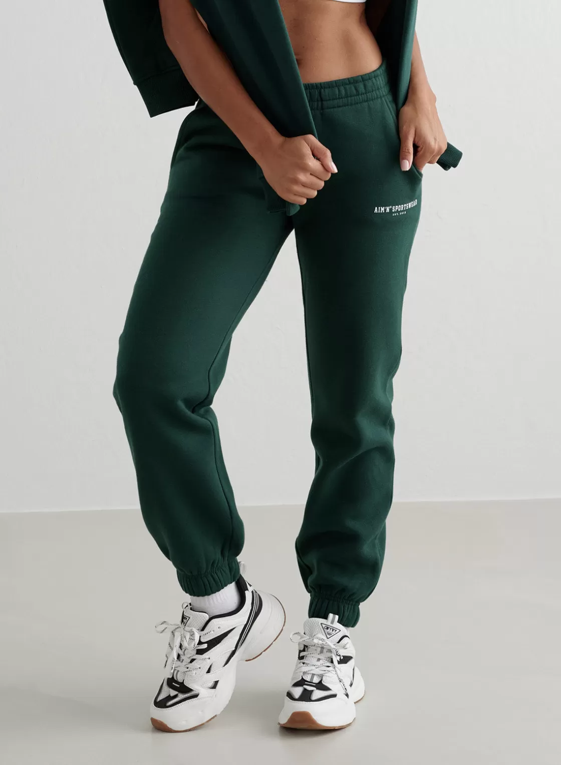 AIM’N Varsity Classic Sweatpants Deep emerald Fashion