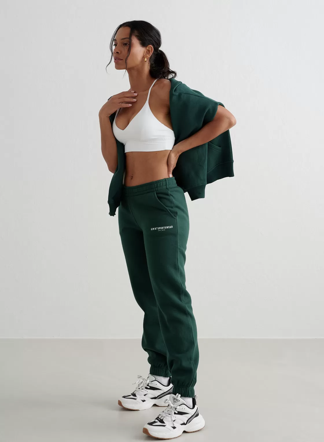 AIM’N Varsity Classic Sweatpants Deep emerald Fashion