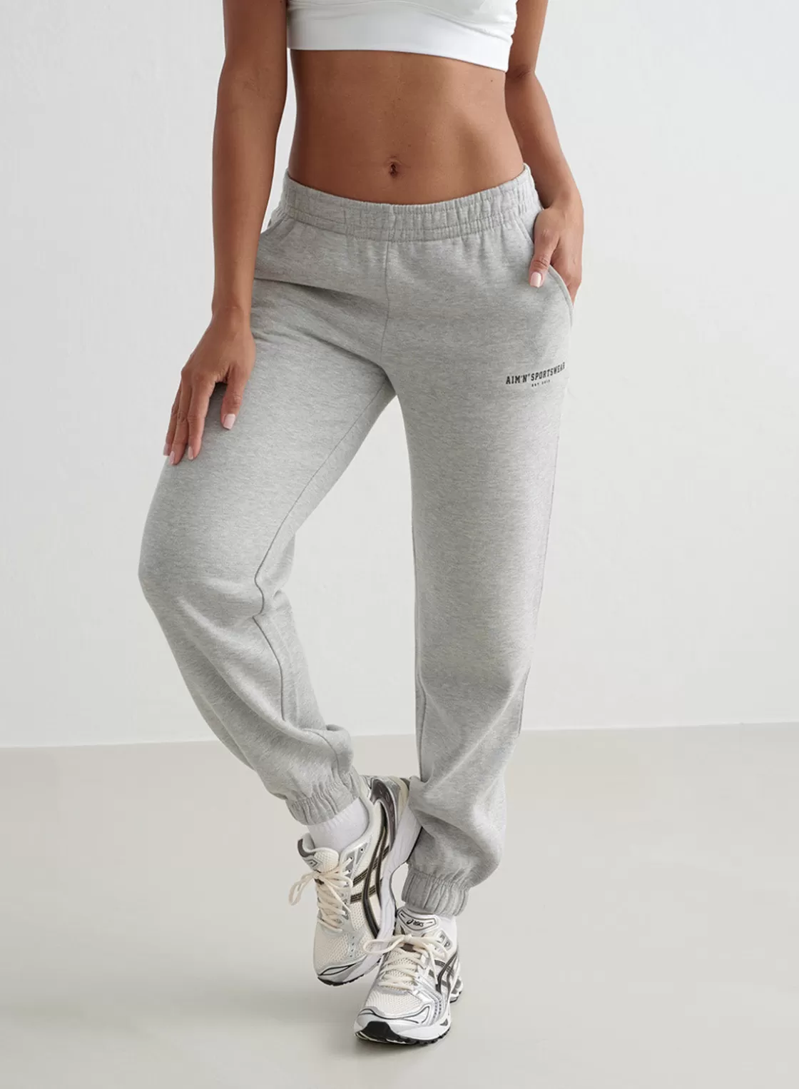 AIM’N Varsity Classic Sweatpants Grey melange Cheap