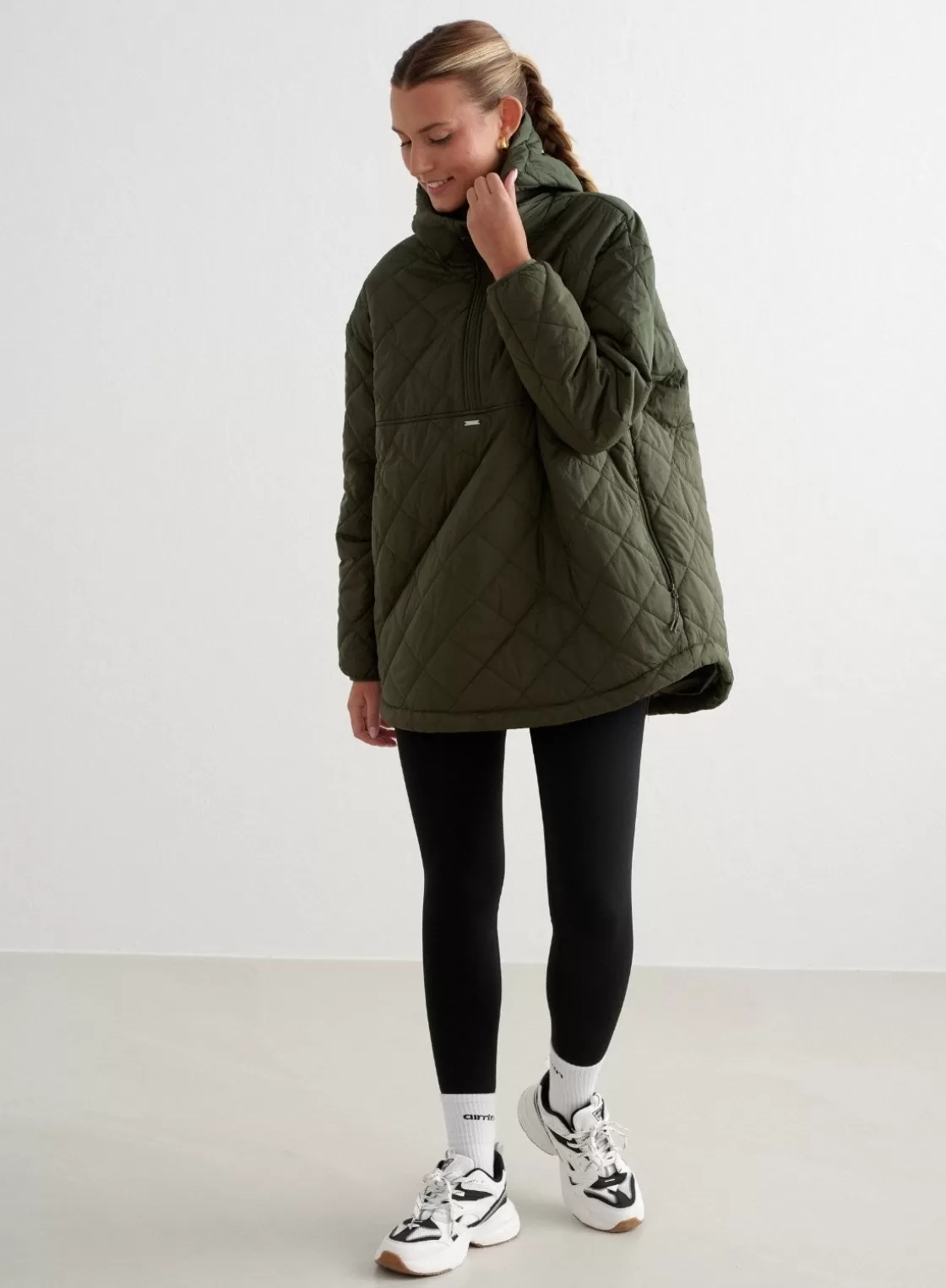 AIM’N Oversized Quilted Anorak Khaki Cheap