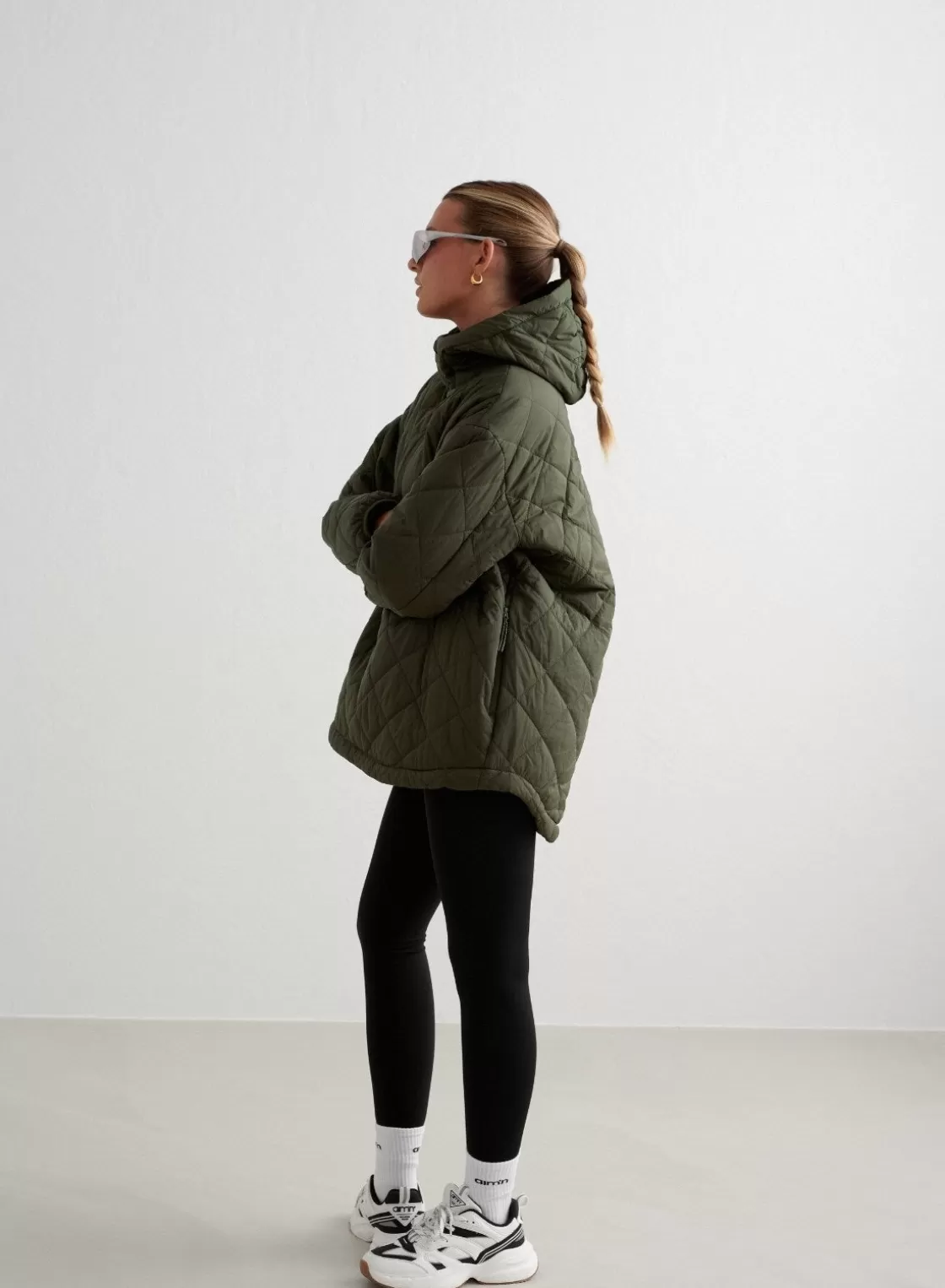 AIM’N Oversized Quilted Anorak Khaki Cheap