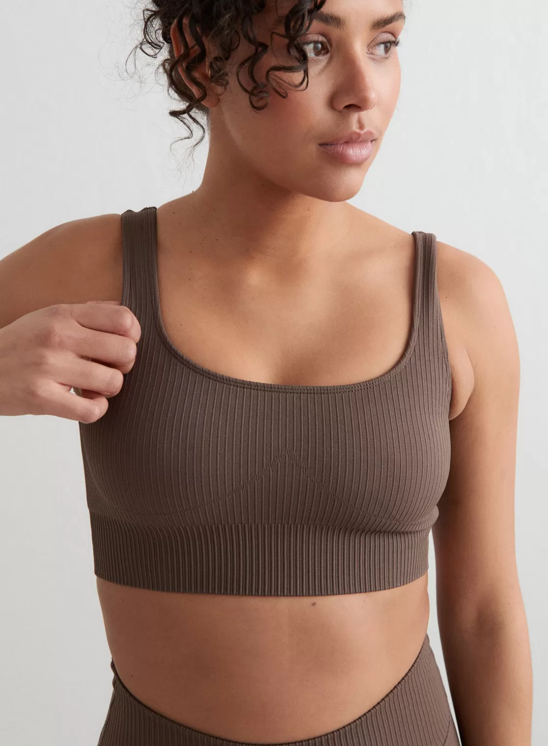 AIM’N Ribbed Seamless Tank Bra Macchiato Best Sale