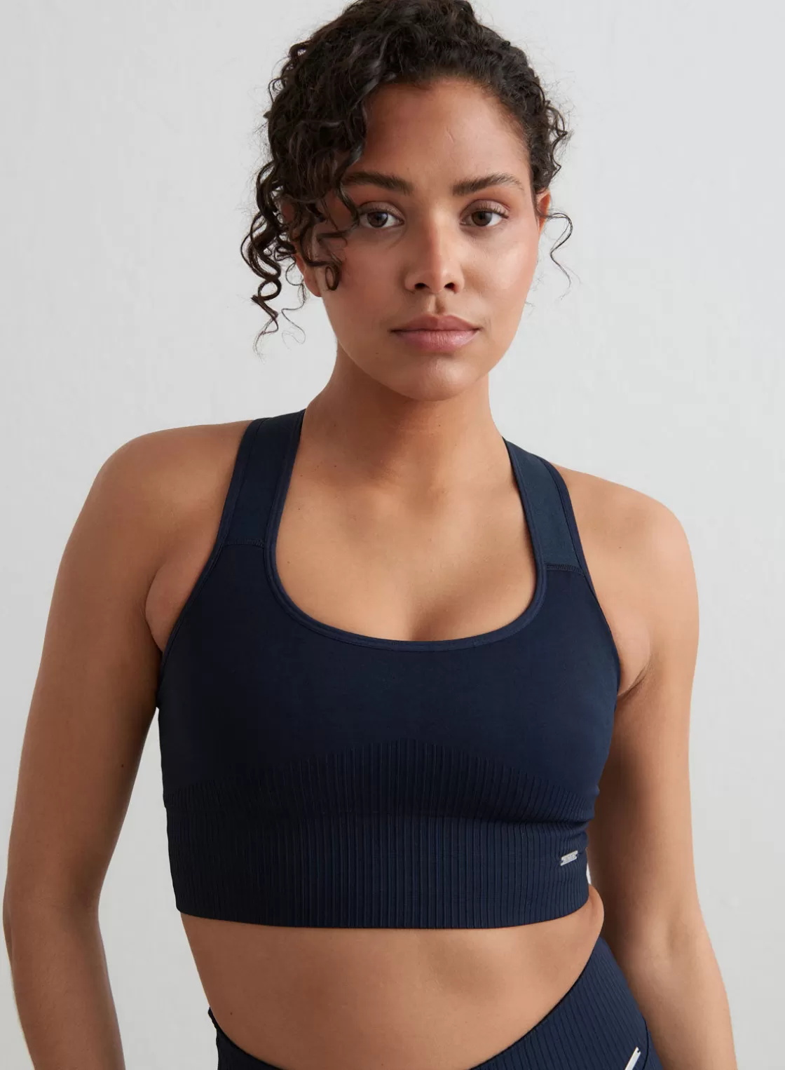 AIM’N High Support Ribbed Bra Navy Hot