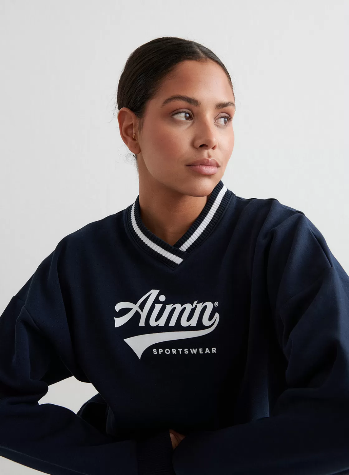 AIM’N Navy Pitch V-neck Sweatshirt Sale