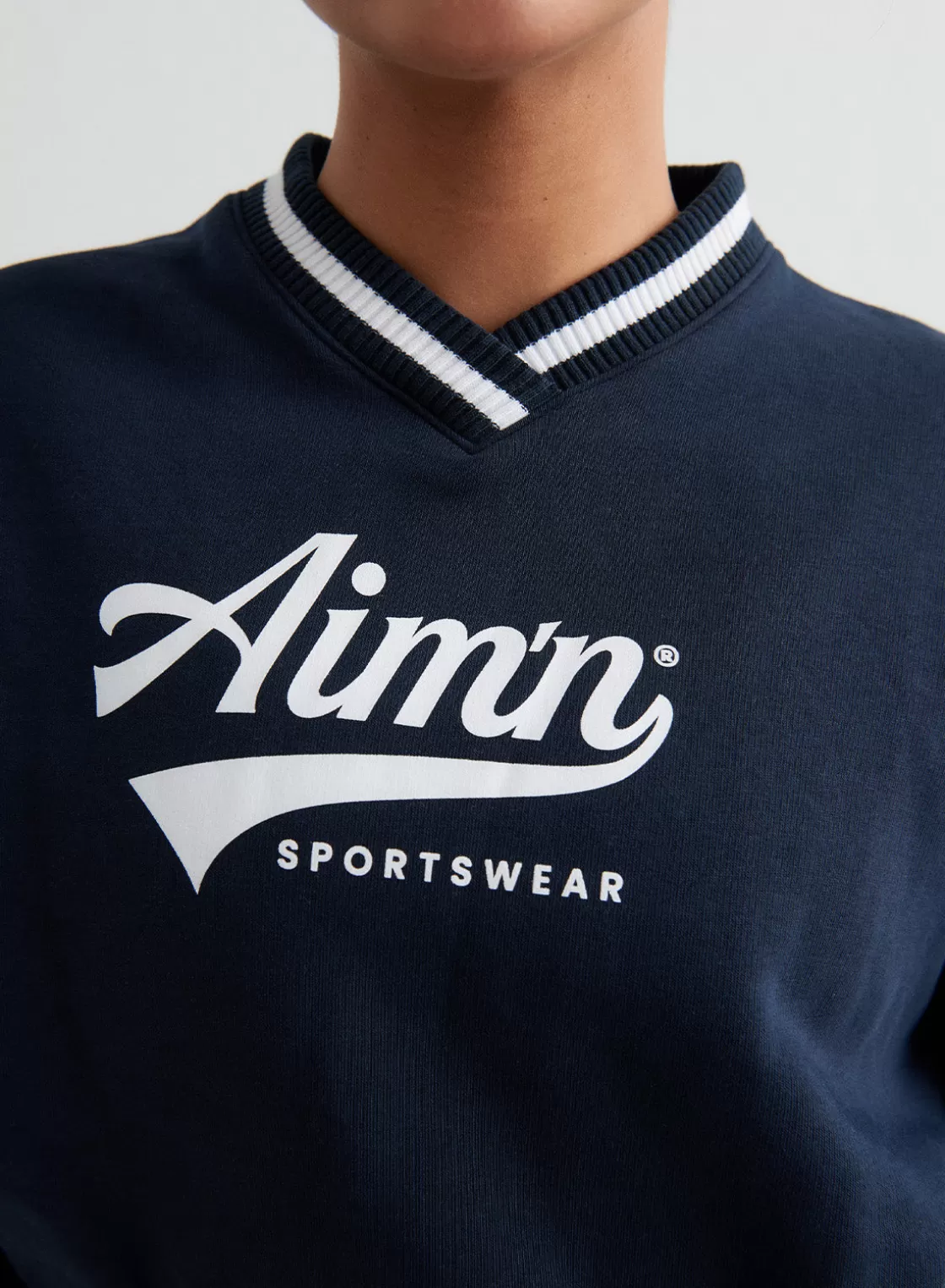 AIM’N Navy Pitch V-neck Sweatshirt Sale