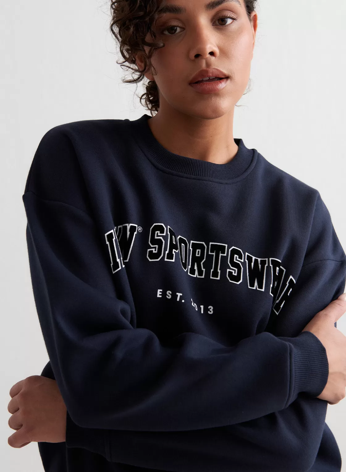 AIM’N Navy Varsity Sweatshirt Cheap