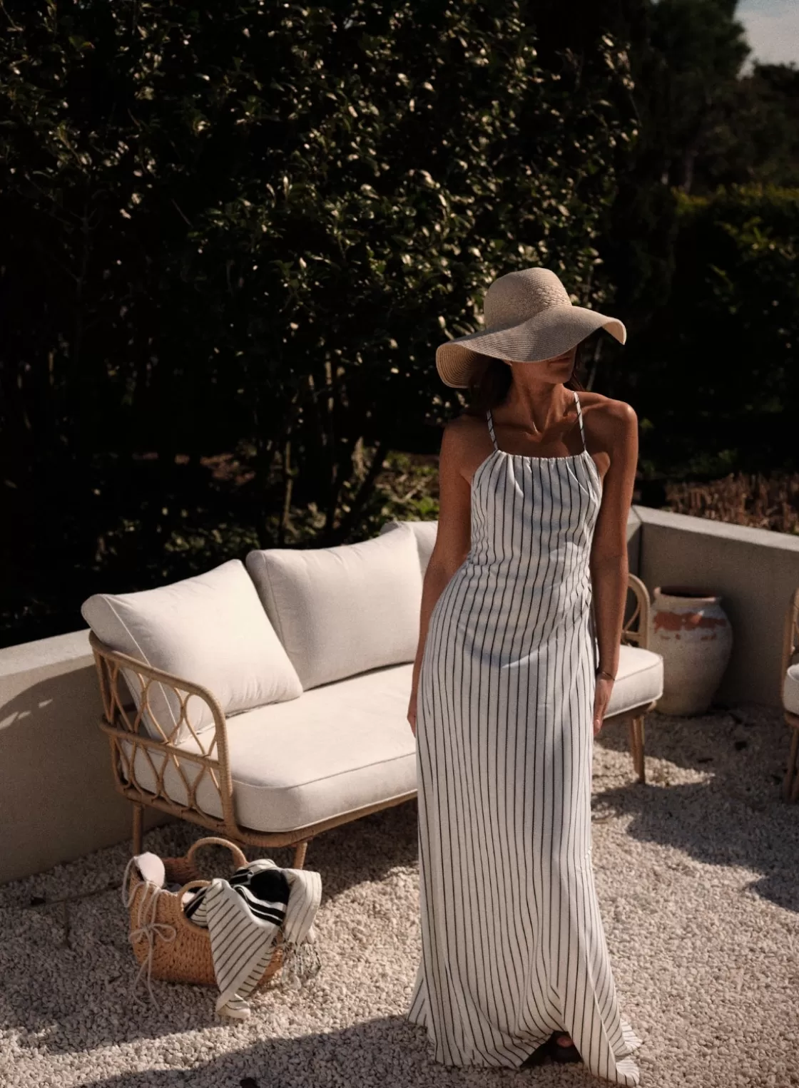 AIM’N Off-white Flowy Long Dress Off white Clearance