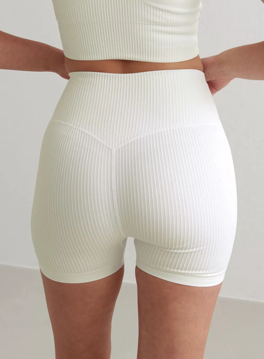 AIM’N Off-White Ribbed Midi Biker Shorts Off white Cheap