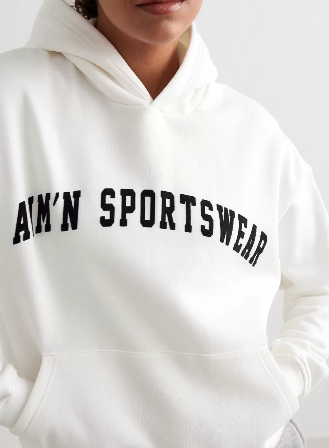 AIM’N Off-White Varsity Sweat Hood Off white Cheap