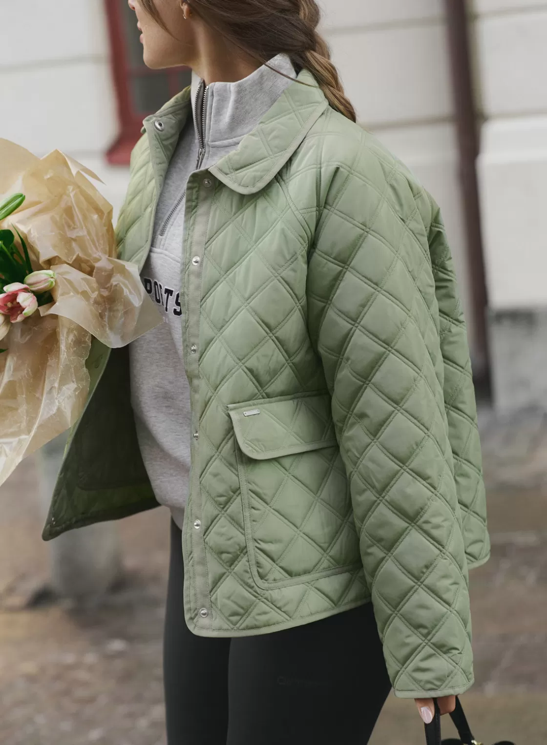 AIM’N Pale Khaki Quilted Femme Jacket Pale-khaki Sale