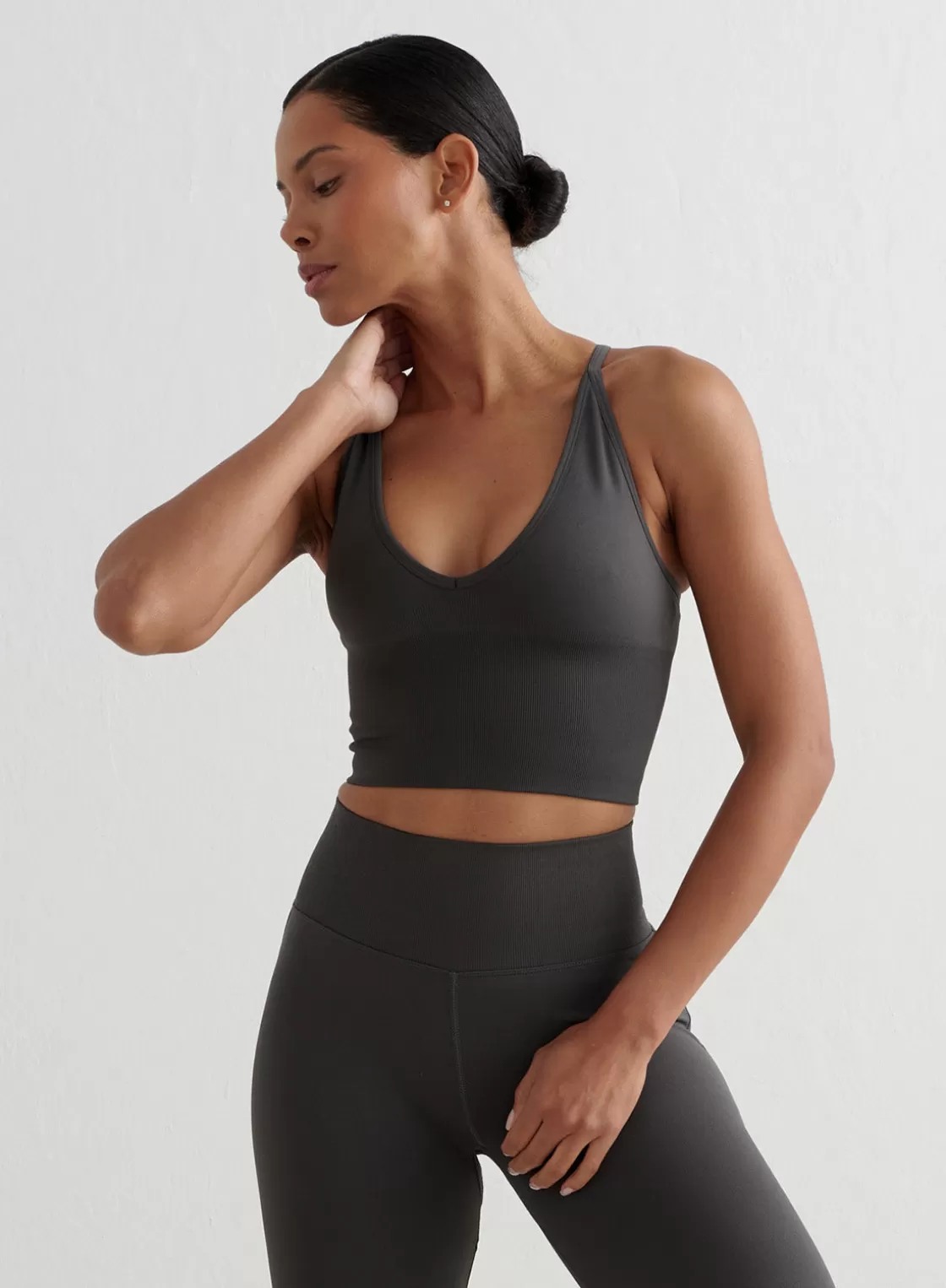 AIM’N Shape Seamless Cross Back Bralette Shadow grey Cheap