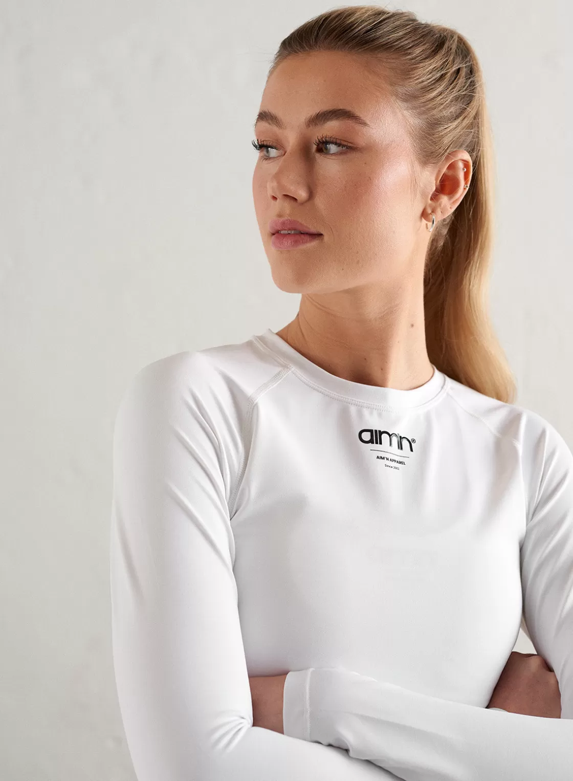 AIM’N Edge Core Long Sleeve White Fashion