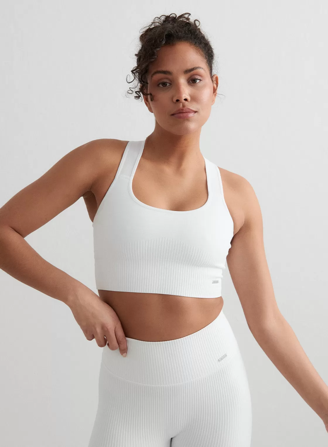 AIM’N High Support Ribbed Bra White Cheap