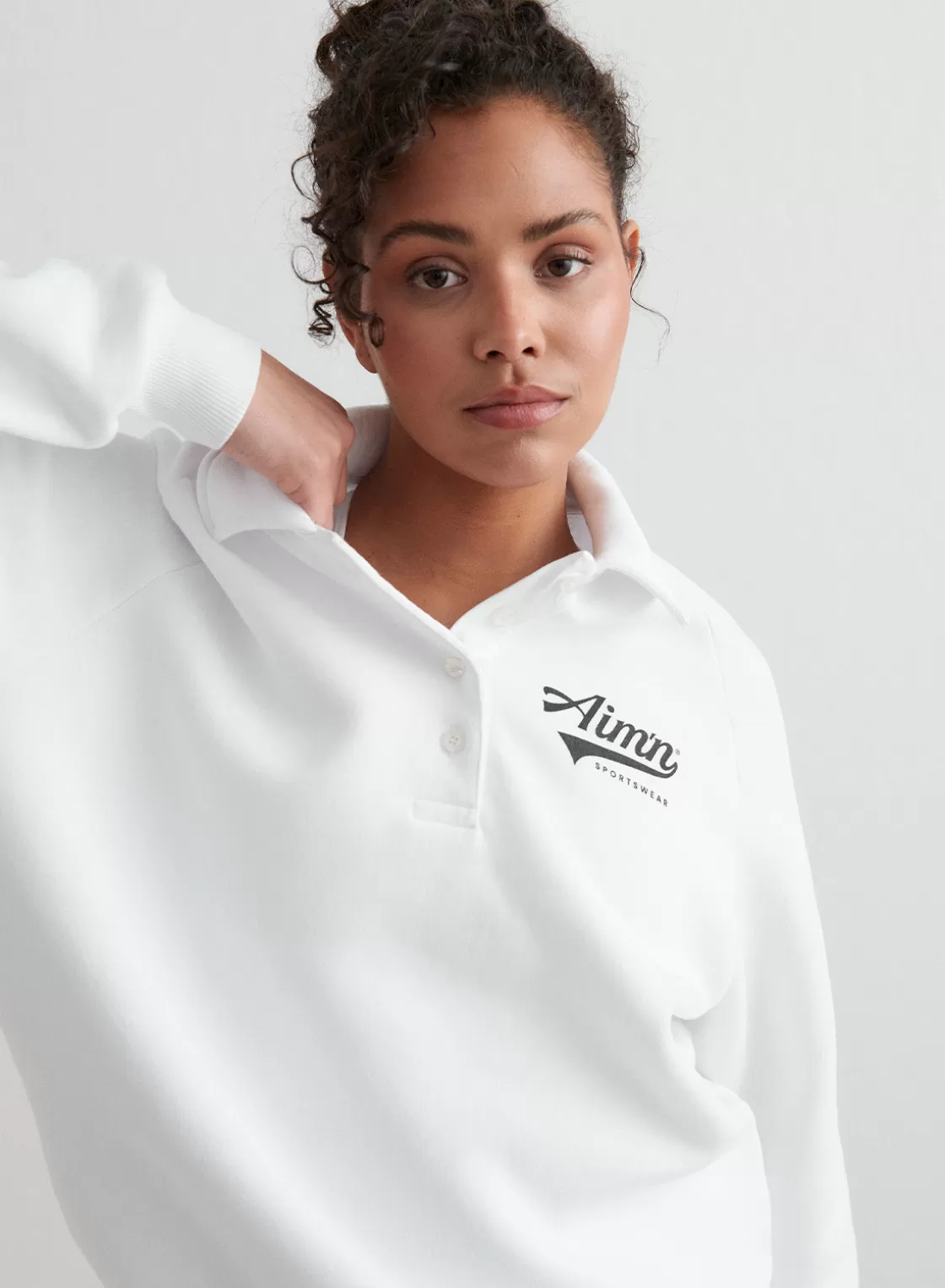 AIM’N Pitch Polo Sweatshirt White Best Sale