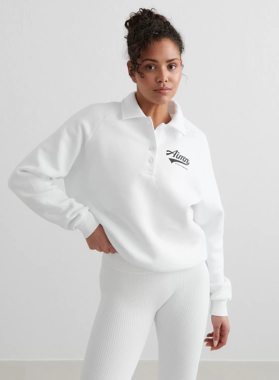 AIM’N Pitch Polo Sweatshirt White Best Sale