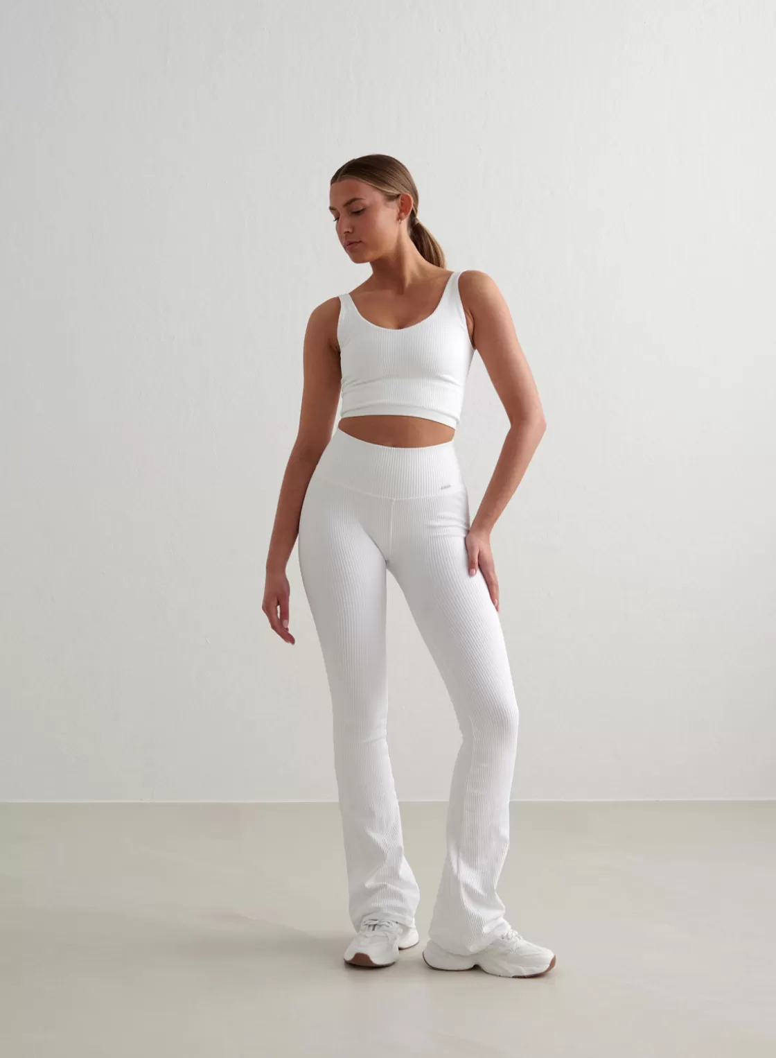 AIM’N Ribbed Seamless Flare Tights White Best Sale