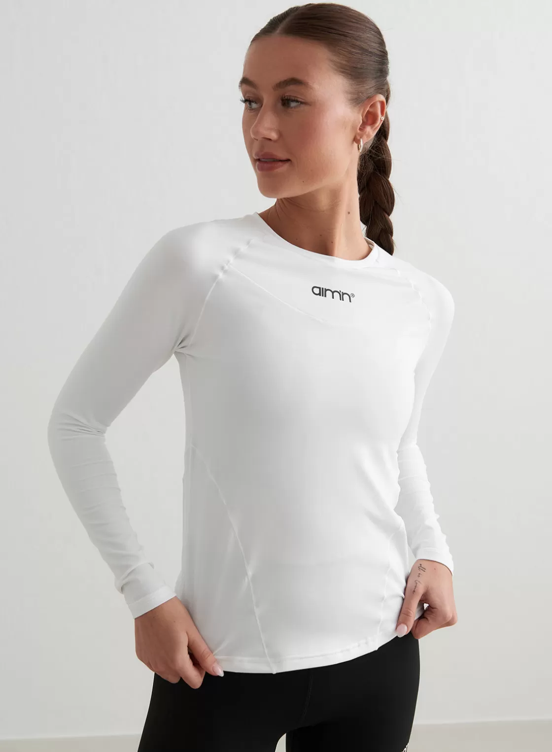 AIM’N Soft Basic Long Sleeve White Cheap