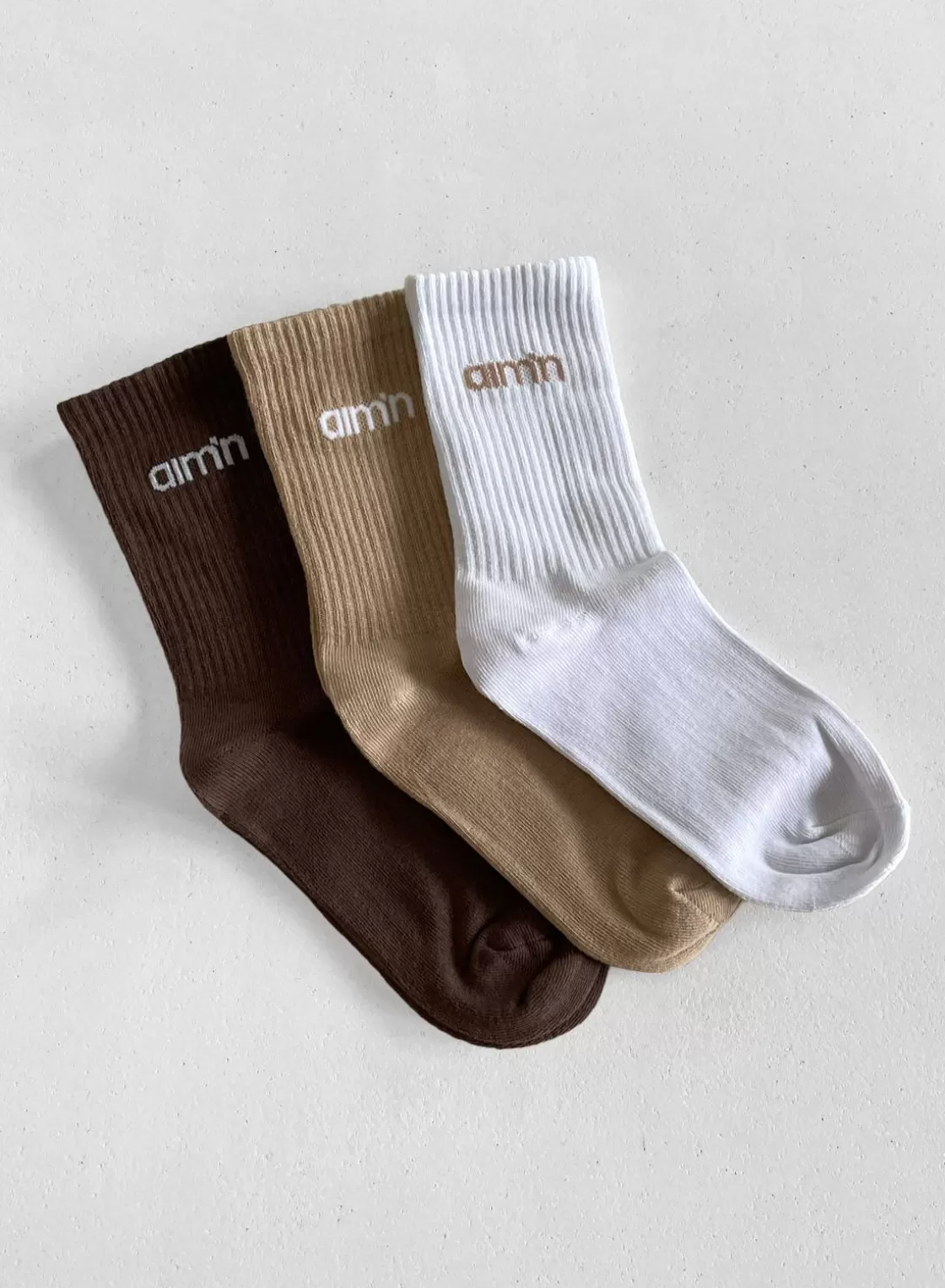 AIM’N White/Beige/Macchiato Aim'n Logo Socks 3-Pack white /beige /macchiato Best